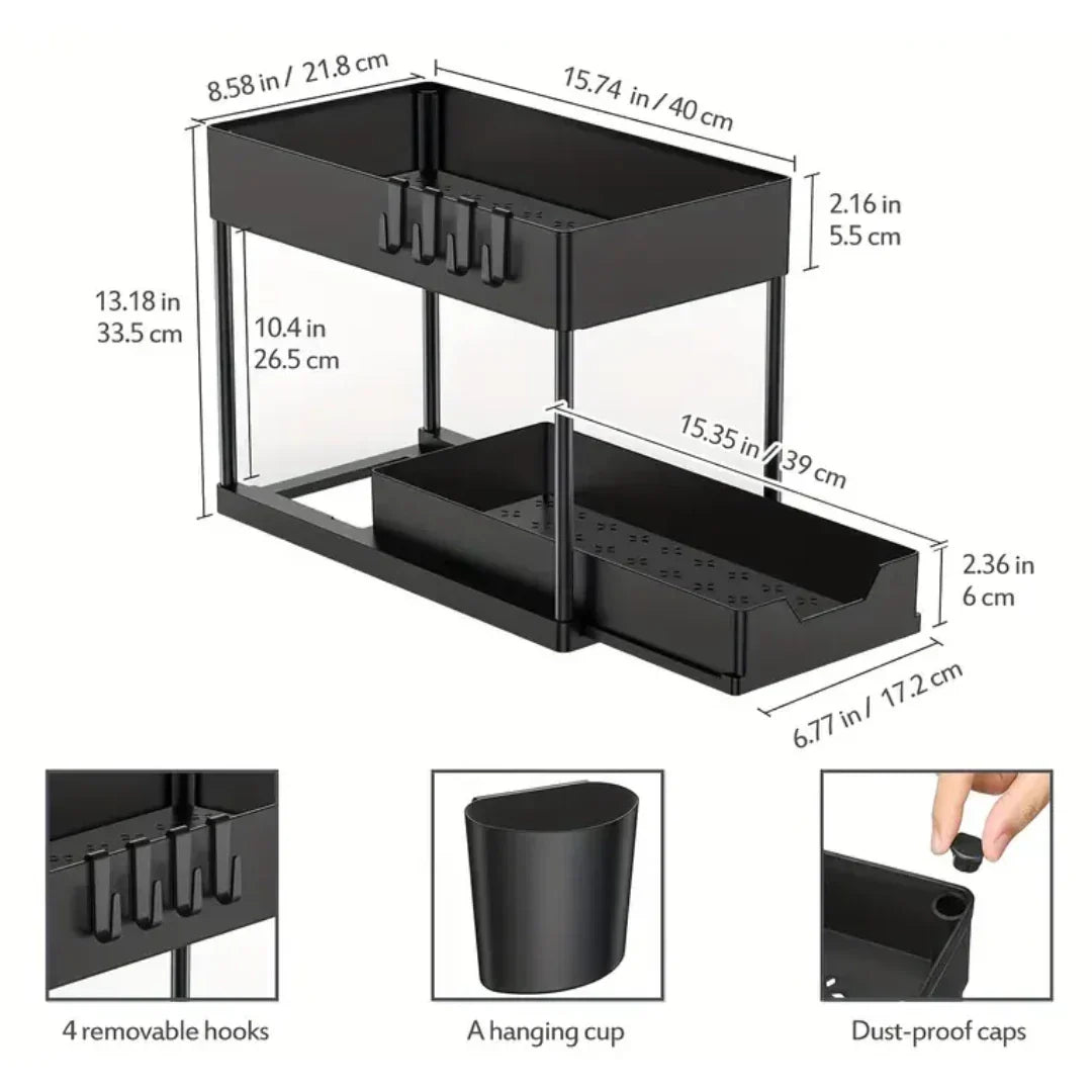 ORGANIZADOR DE COCINA Y ASEO 2 NIVELES